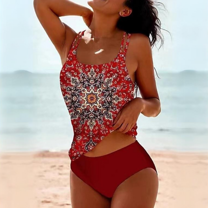 Trendy Women's Swimsuit Set with Fashionable Print
