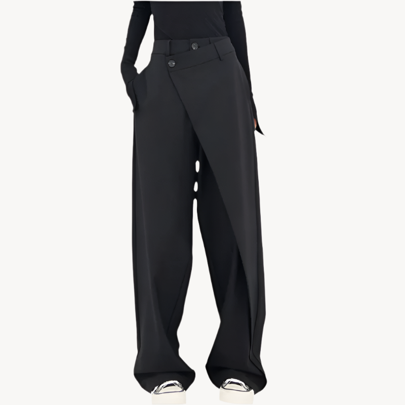 Women's High Waist Wide Leg Comfort Pants - Nocini