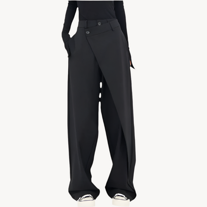 Women's High Waist Wide Leg Comfort Pants - Nocini