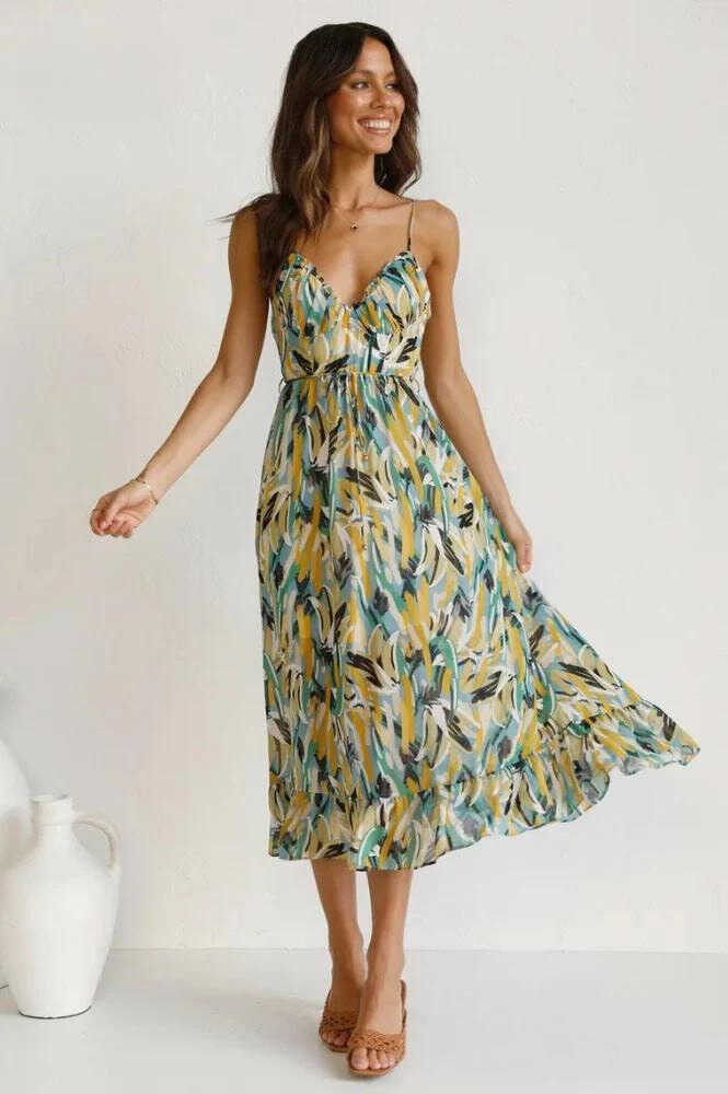 Loose Fit Summer Dress V Neck Strapless Sundress