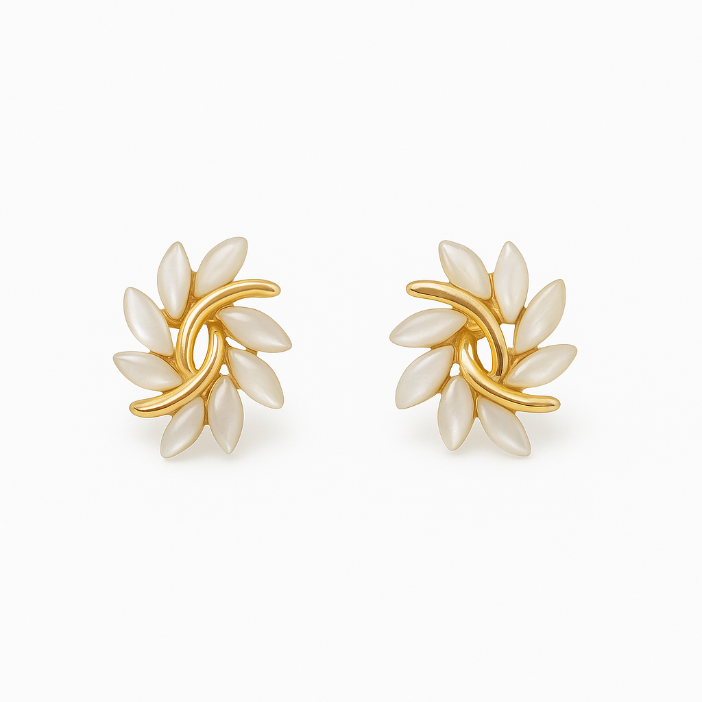 Luxury Gold White Opal Drop Earrings - Nocini