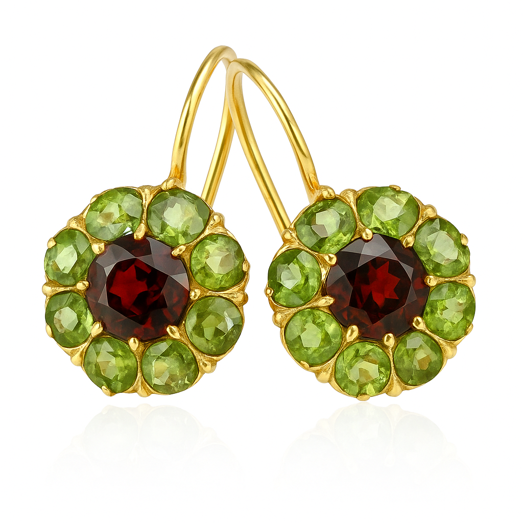 Vintage Emerald and Ruby Drop Earrings - Nocini