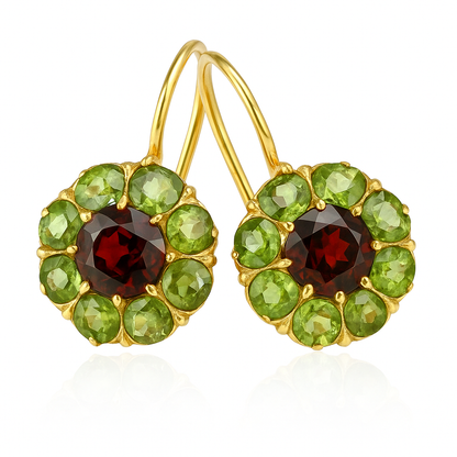 Vintage Emerald and Ruby Drop Earrings - Nocini