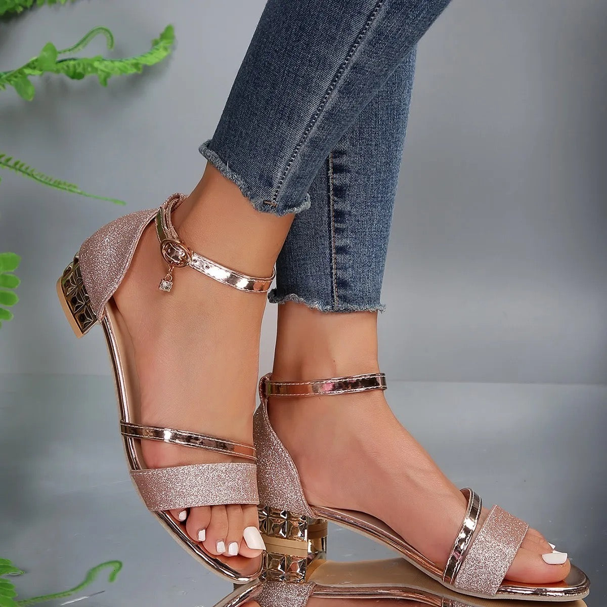 Ladies High Heel Ankle Buckle Sandals