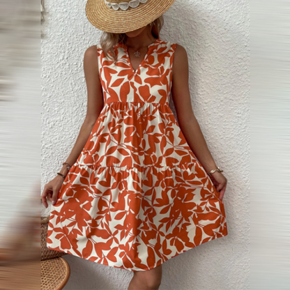 Women's V-Neck Summer Dress Loose Fit