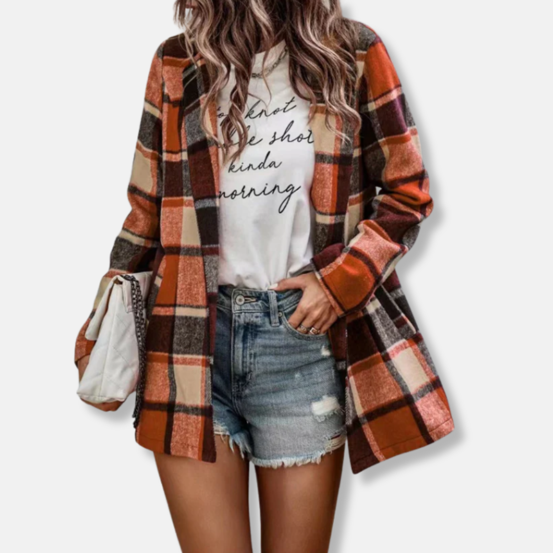 Warm Plaid Oversized Wool Coat
