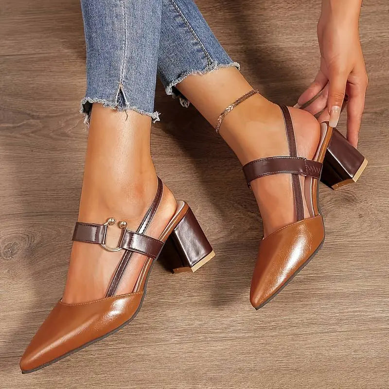 Classic Comfortable Slingback Heels for Women