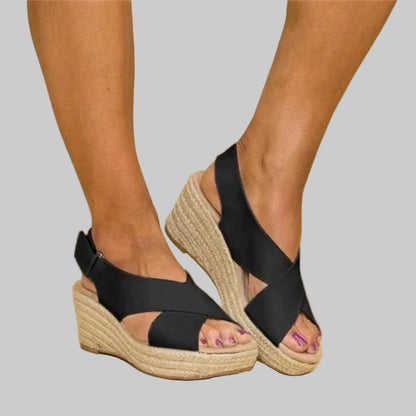 Ladies High Heel Canvas Shoes - Olytrend