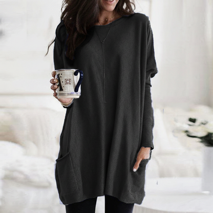 Large Fit Ladies Crew Neck Sweater - Pexav