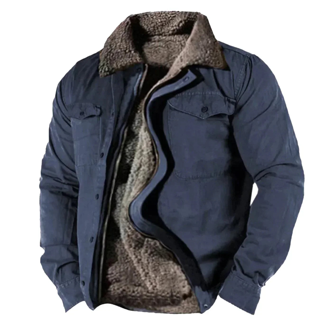 Warm Men's Fleece Lined Sherpa Coat