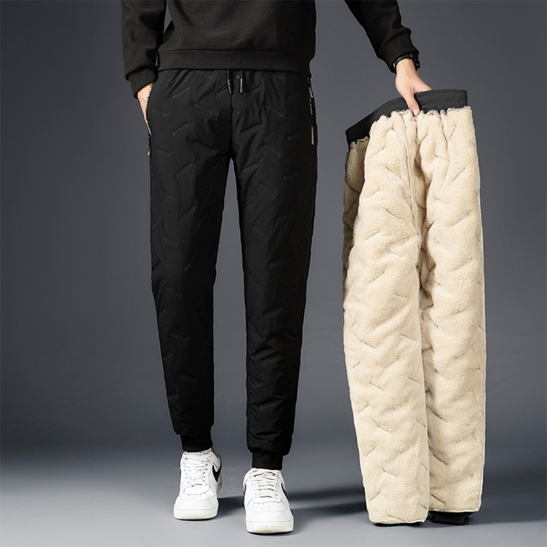 Warm Fleece Slim Fit Joggers with Zip Pockets - Nocini