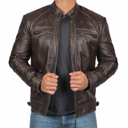 Tough Biker Jacket with Zip Pockets for Men