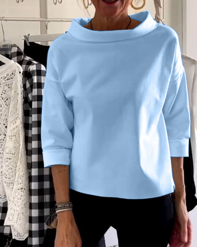 Classic Fit High Neck Women's Top