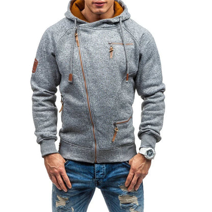 Comfortable Mens Fleece Hooded Jacket with Pockets - Olytrend