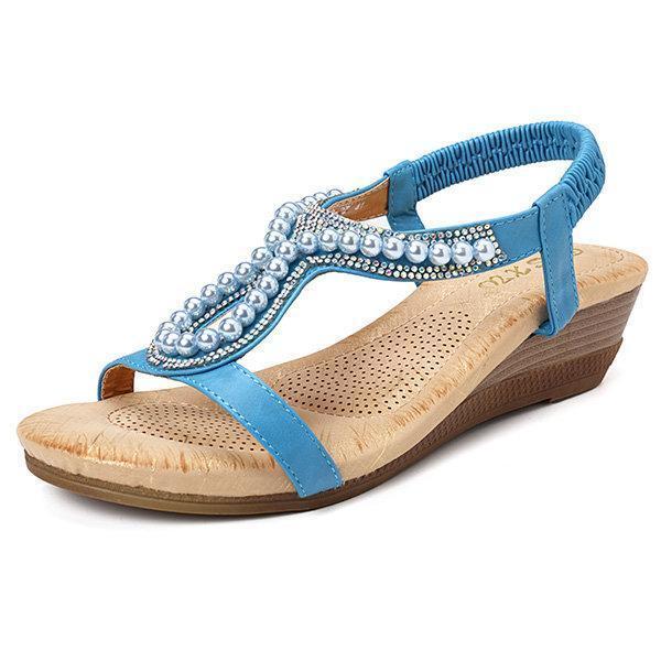 Luxurious Gemstone High Heel Wedge Sandals for Women