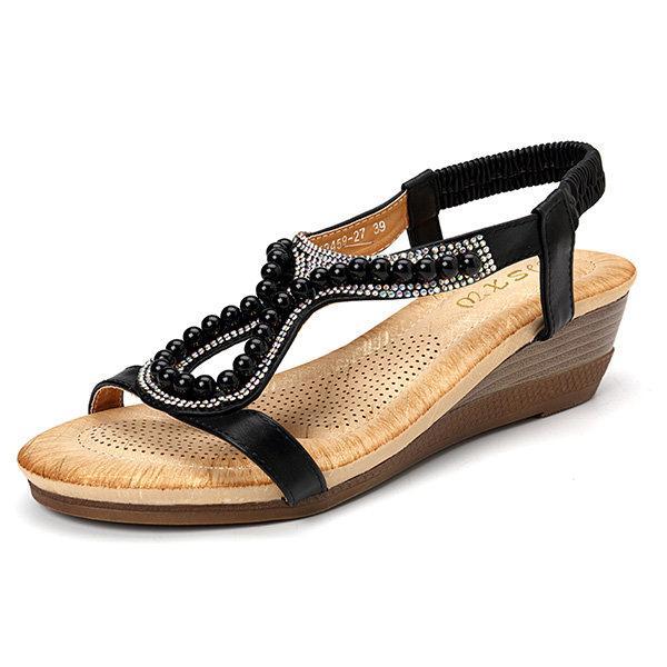 Luxurious Gemstone High Heel Wedge Sandals for Women