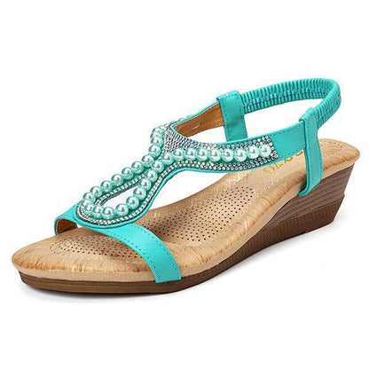 Luxurious Gemstone High Heel Wedge Sandals for Women