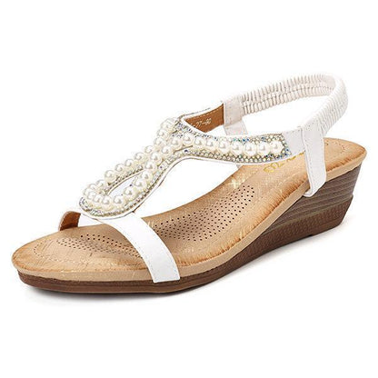 Luxurious Gemstone High Heel Wedge Sandals for Women