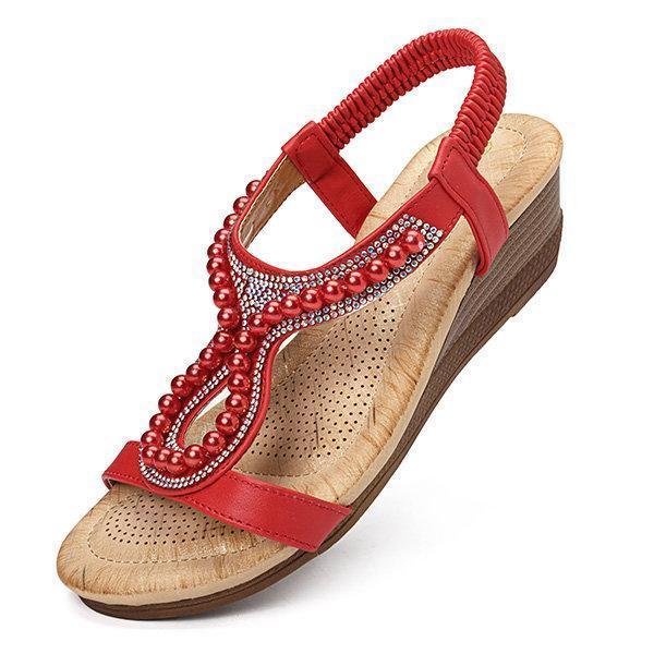 Luxurious Gemstone High Heel Wedge Sandals for Women - Nocini