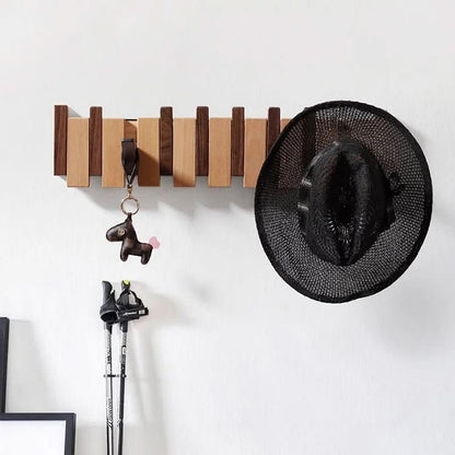 Minimalist Wooden Piano Wall Hook With Multiple Pegs