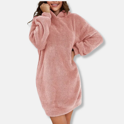 Cozy Women's Fleece Hooded Dress