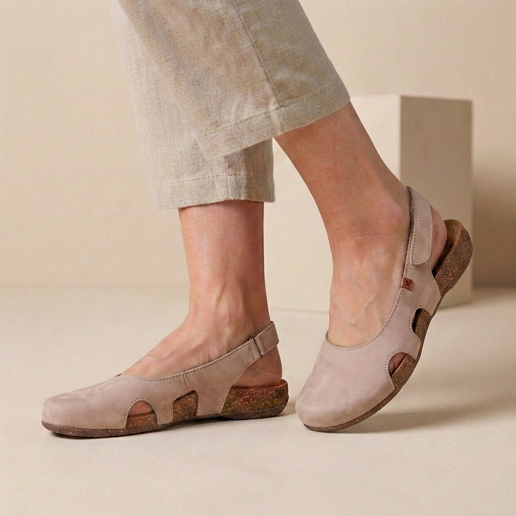 Elegant Slingback Sandals with Contoured Insoles and Cutout Sides
