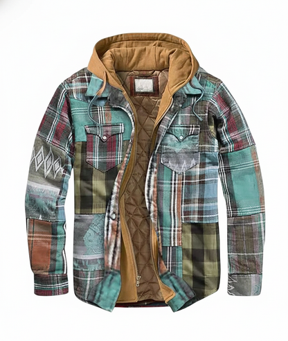 Checked Hoodie Coat for Guys - Olytrend