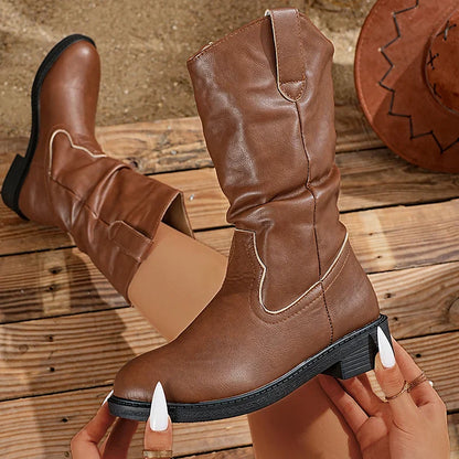 Fashionable Low Heel Western Boots for Women - Nocini
