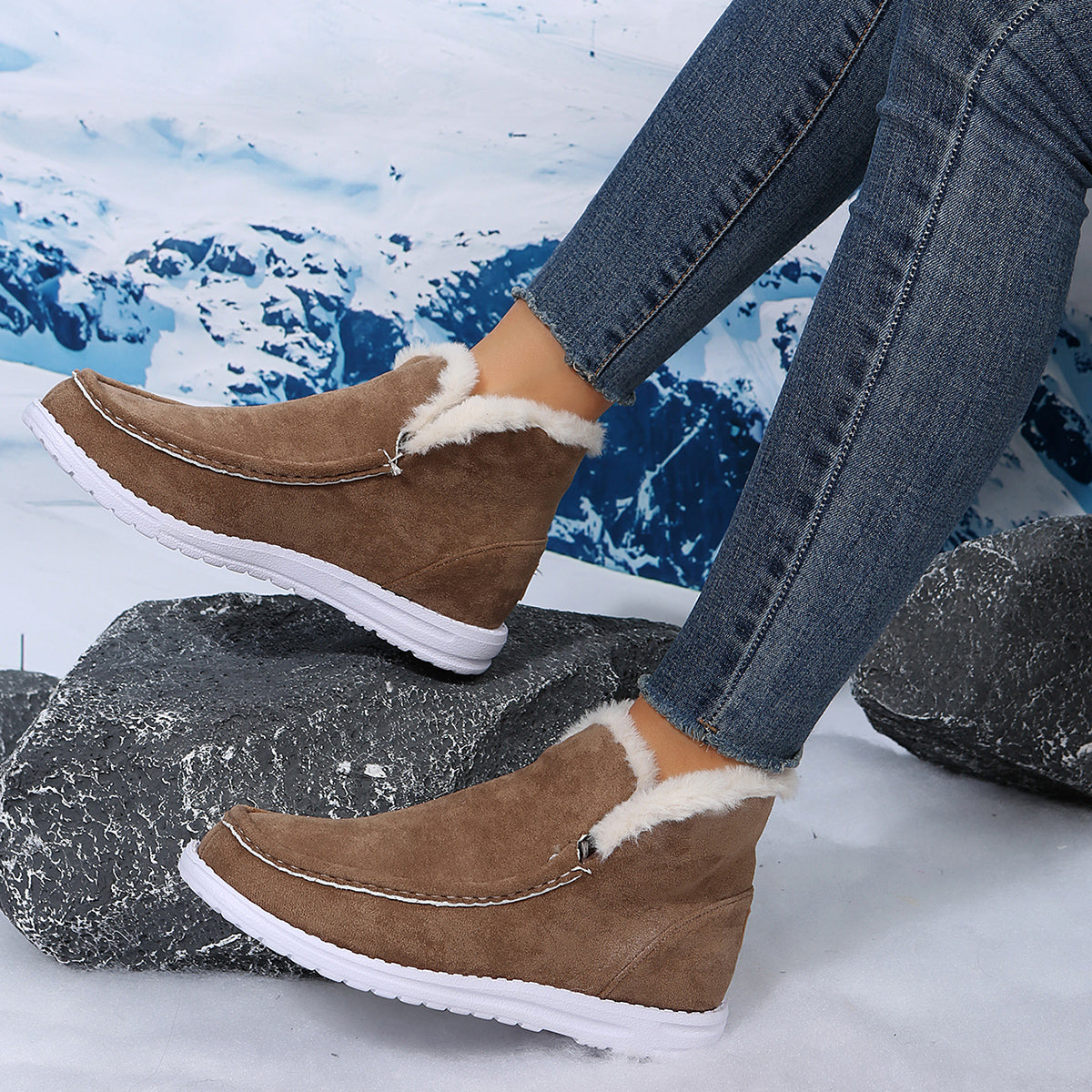 Soft Faux Fur Ankle Boots for Women - Nocini