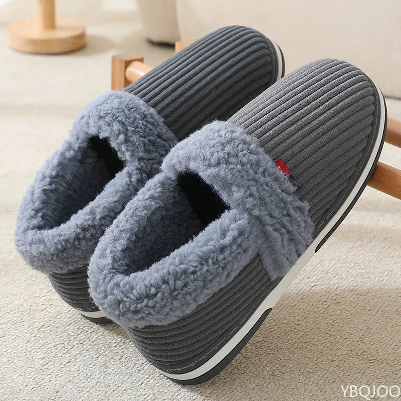 Warm Fuzzy Slippers for Men - Soft Grip Soles