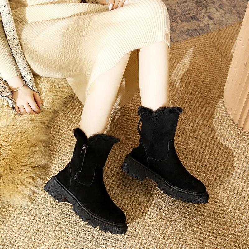 Warm Faux Fur Winter Snow Boots for Women