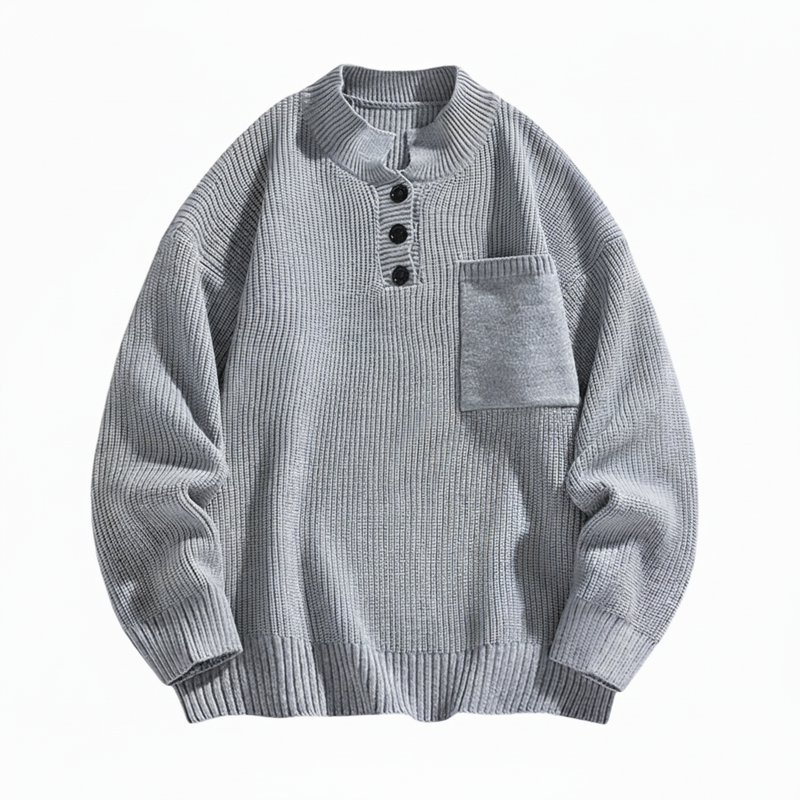 Casual Fit Men's Henley Pullover