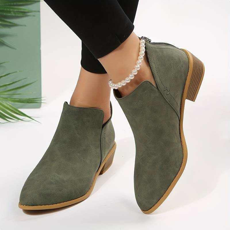 Stylish Low Heel Ankle Boots for Women - Nocini