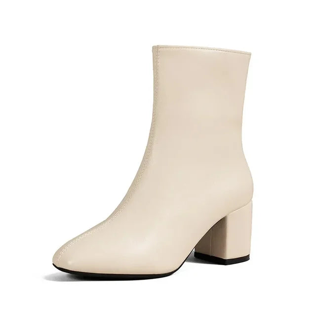 Women's Sharp Toe Low Heel Ankle Boots - Nocini