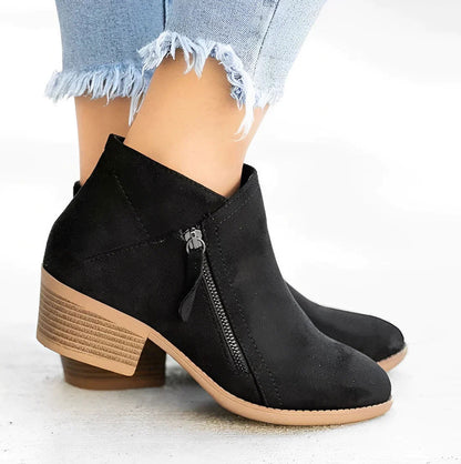Low Heel Ankle Boots for Women - Chic and Cozy