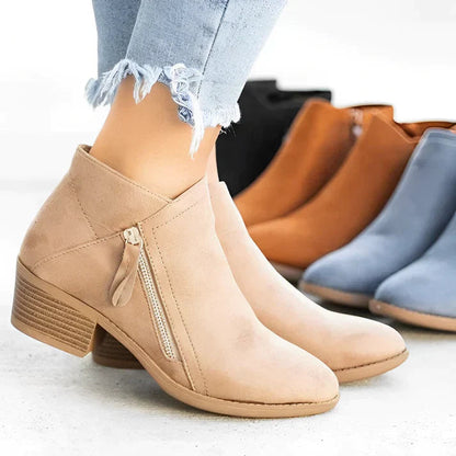 Low Heel Ankle Boots for Women - Chic and Cozy - Nocini