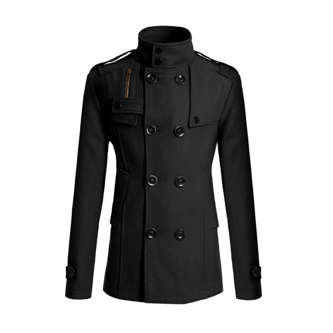 Classic Double Breasted Men's Wool Coat