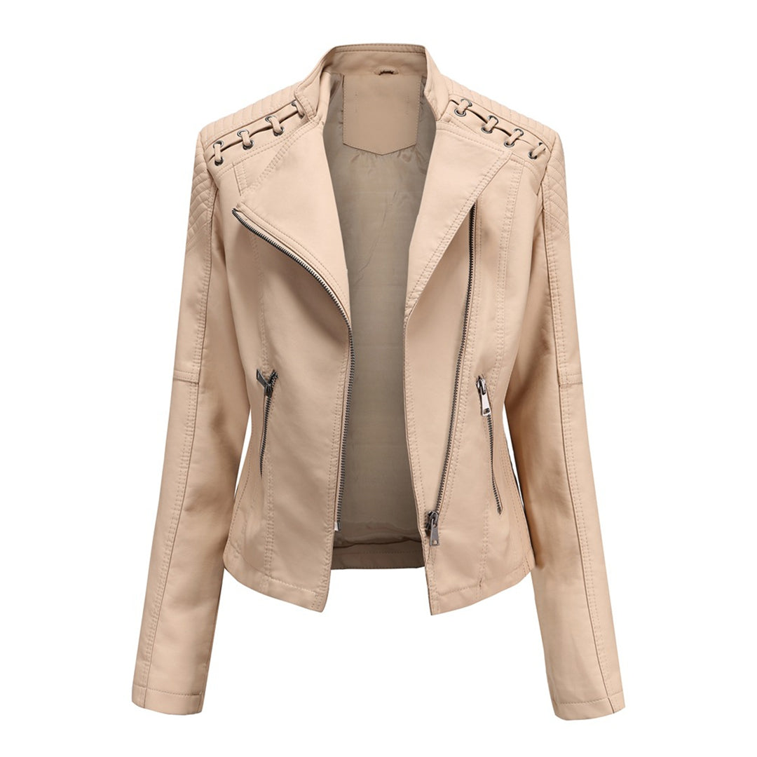 Classic Fitted Leather Biker Jacket