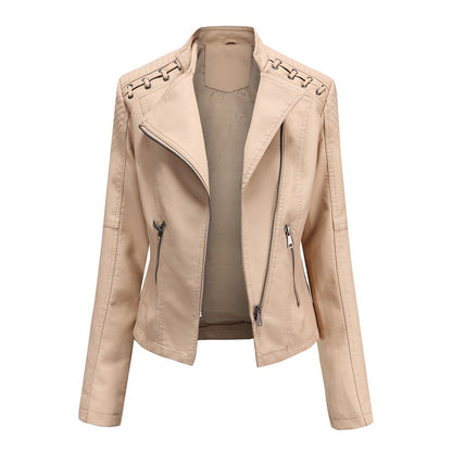 Classic Fitted Leather Biker Jacket