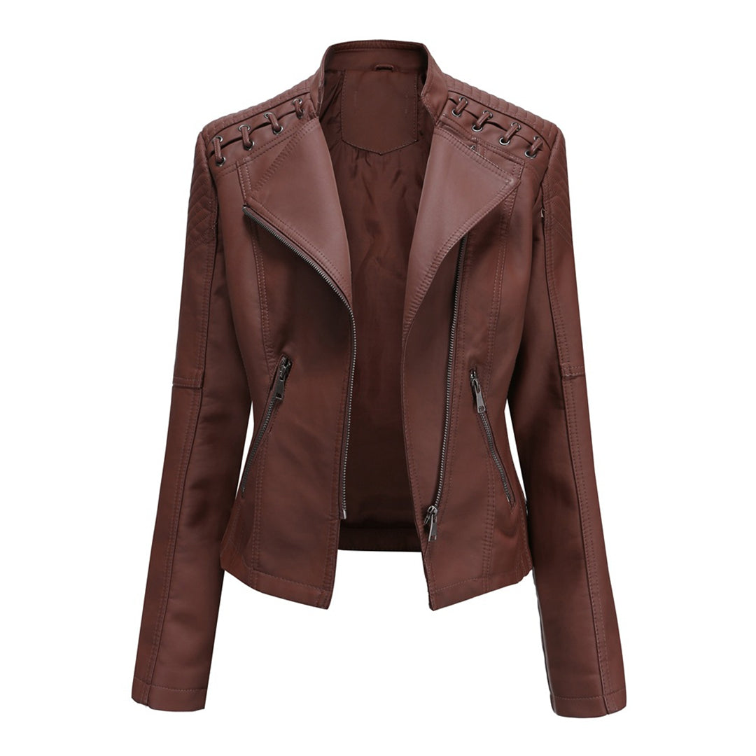 Classic Fitted Leather Biker Jacket