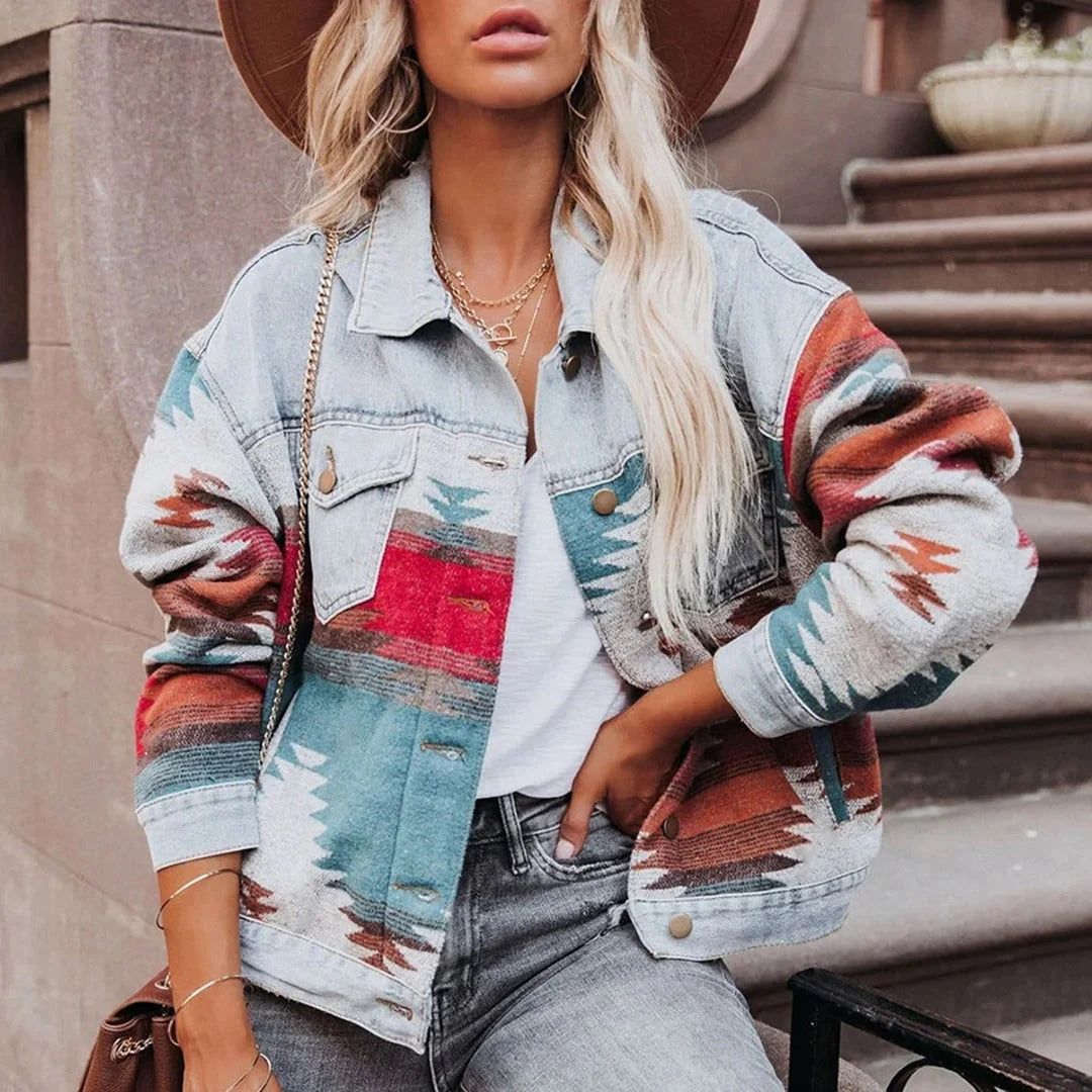 Classic Blue Jeans Jacket for Ladies - Olytrend