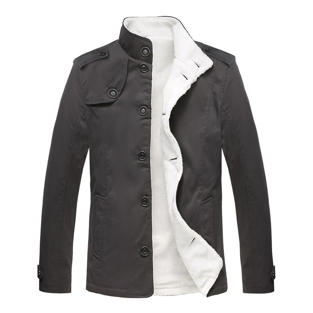 Slim Fit Mens Fleece Jacket with High Collar - Nocini