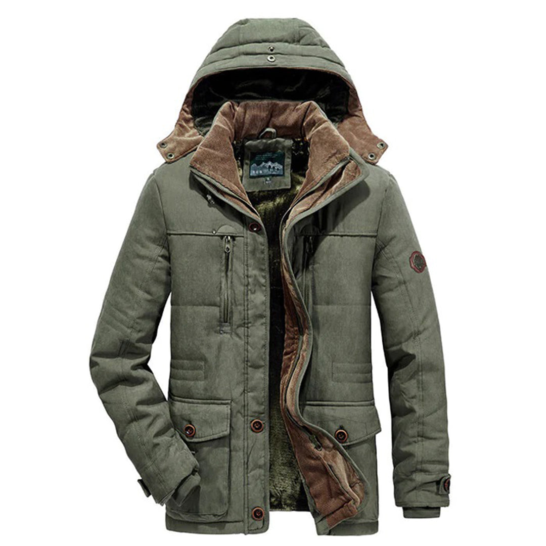 Waterproof Mens Coat with Fleece and Detachable Hood - Nocini