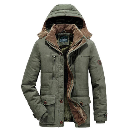 Waterproof Mens Coat with Fleece and Detachable Hood - Nocini