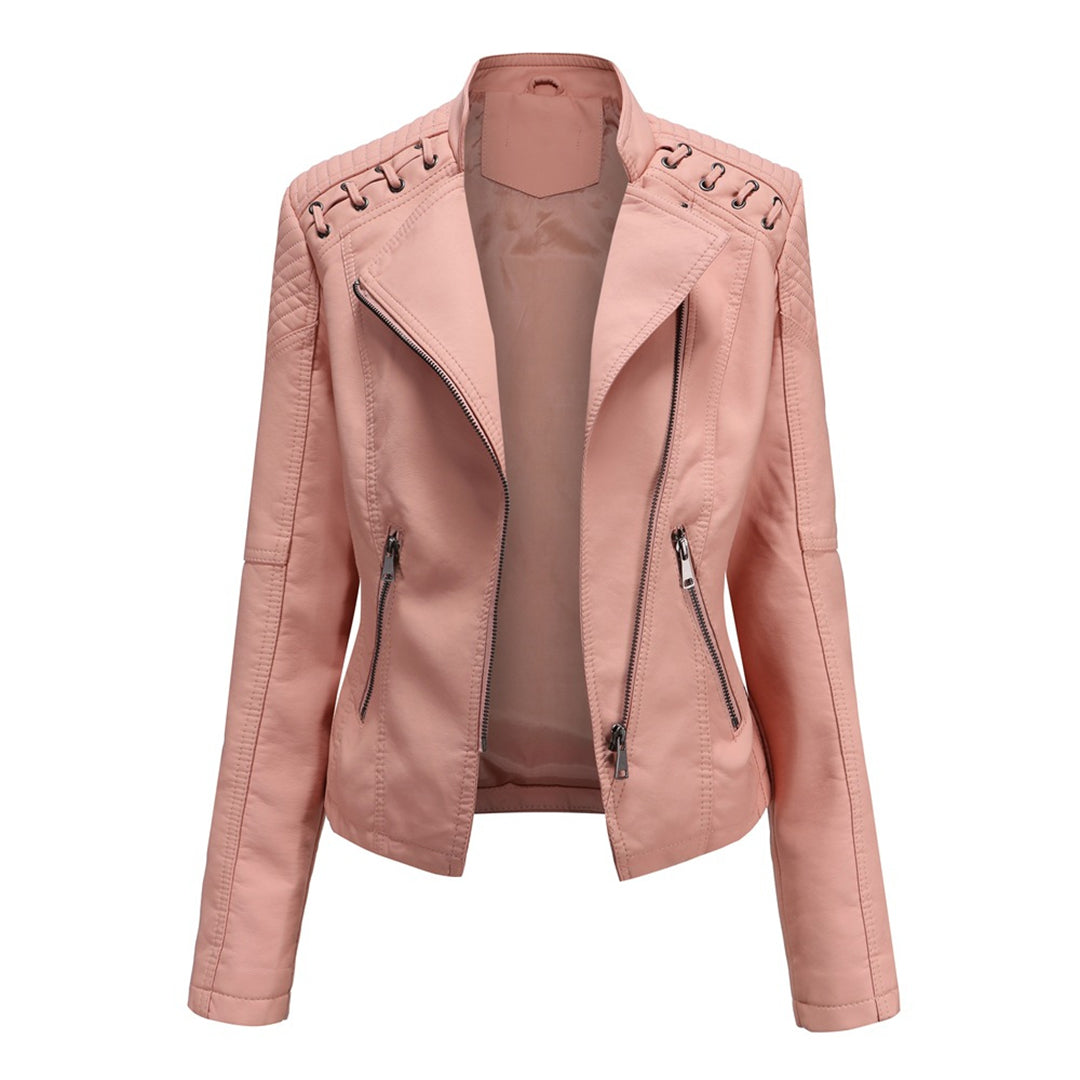Classic Fitted Leather Biker Jacket