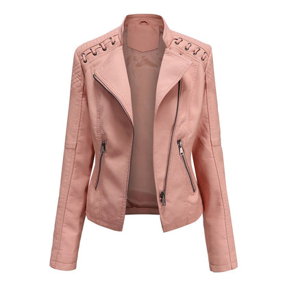 Classic Fitted Leather Biker Jacket
