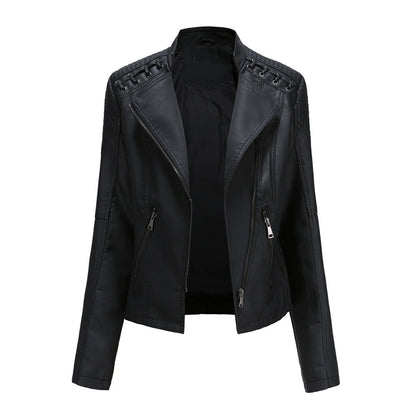Classic Fitted Leather Biker Jacket - Nocini