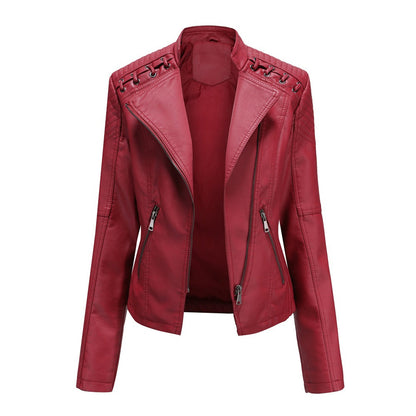 Classic Fitted Leather Biker Jacket