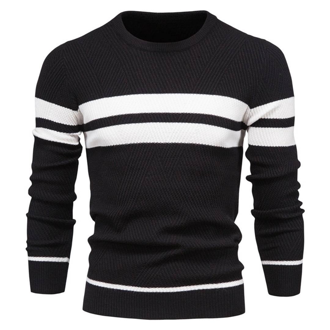 Men's Fit Geometric Pattern Crew Neck Sweater