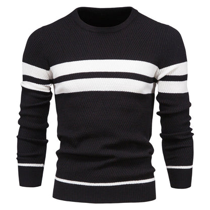 Men's Fit Geometric Pattern Crew Neck Sweater